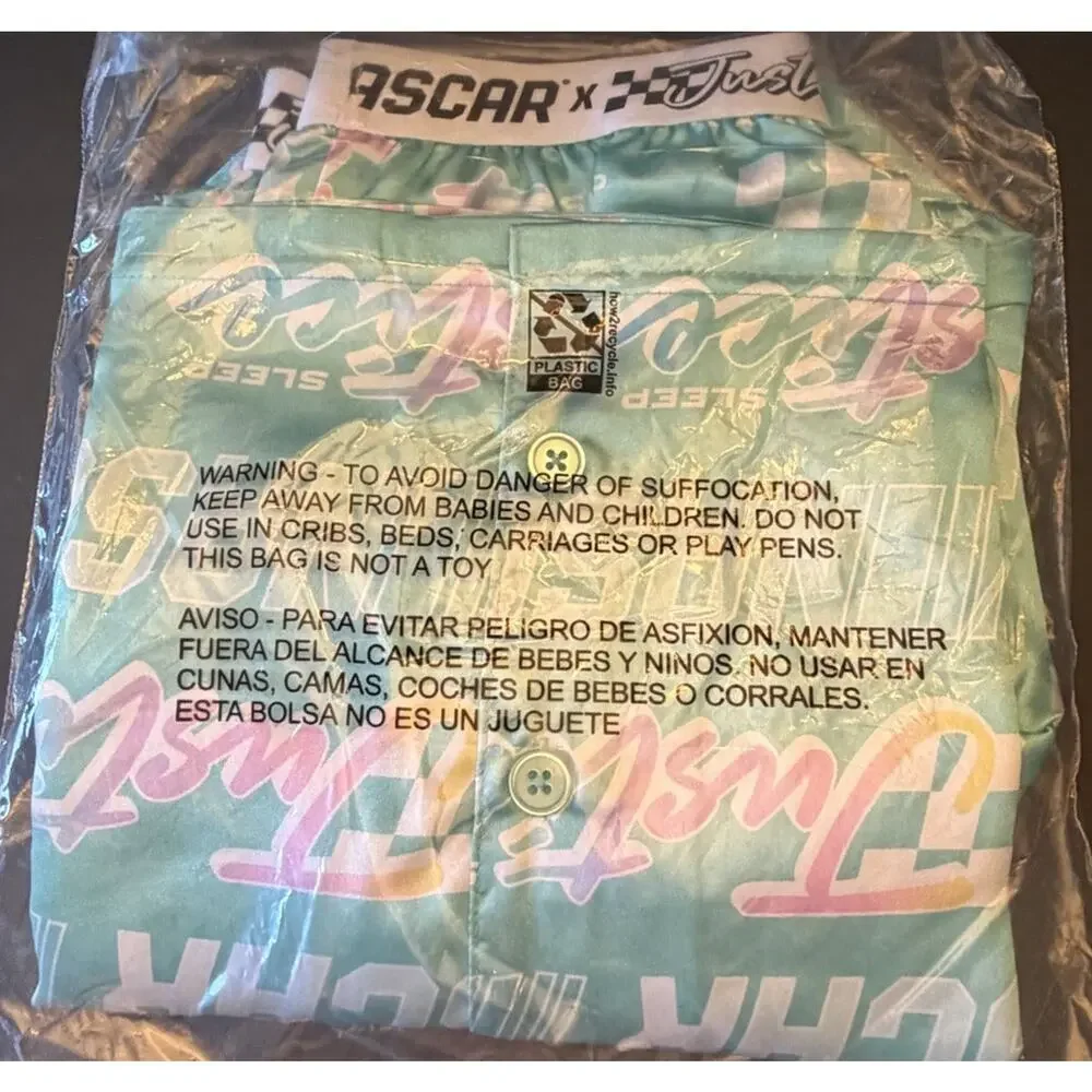 NWT NASCAR + Justice Girls S(7/8) Pajama Lounge 3pc Shorts Shirt Mask Sleep Set